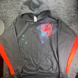 Marvel Spider-Man Hoodie Mens XXL Black Miles Morales Spider-Verse Glitch Logo